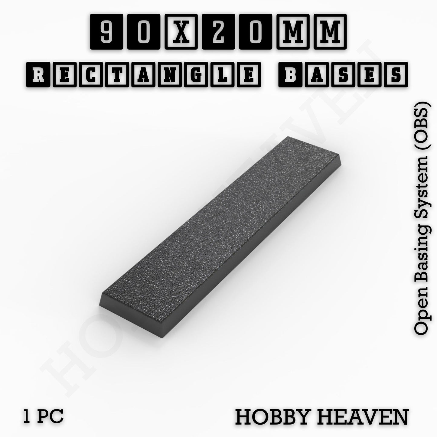 Rectangle Bases Range Sizes - 75x30mm to 125x40mm Medium Sizes 3d Print Full Range Tabletop Games