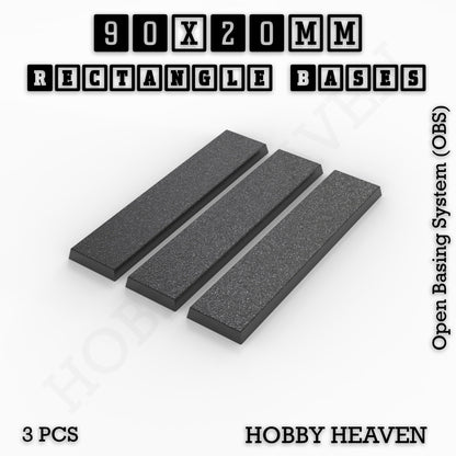 Rectangle Bases Range Sizes - 75x30mm to 125x40mm Medium Sizes 3d Print Full Range Tabletop Games