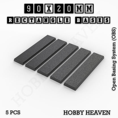 Rectangle Bases Range Sizes - 75x30mm to 125x40mm Medium Sizes 3d Print Full Range Tabletop Games