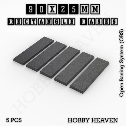 Rectangle Bases Range Sizes - 75x30mm to 125x40mm Medium Sizes 3d Print Full Range Tabletop Games