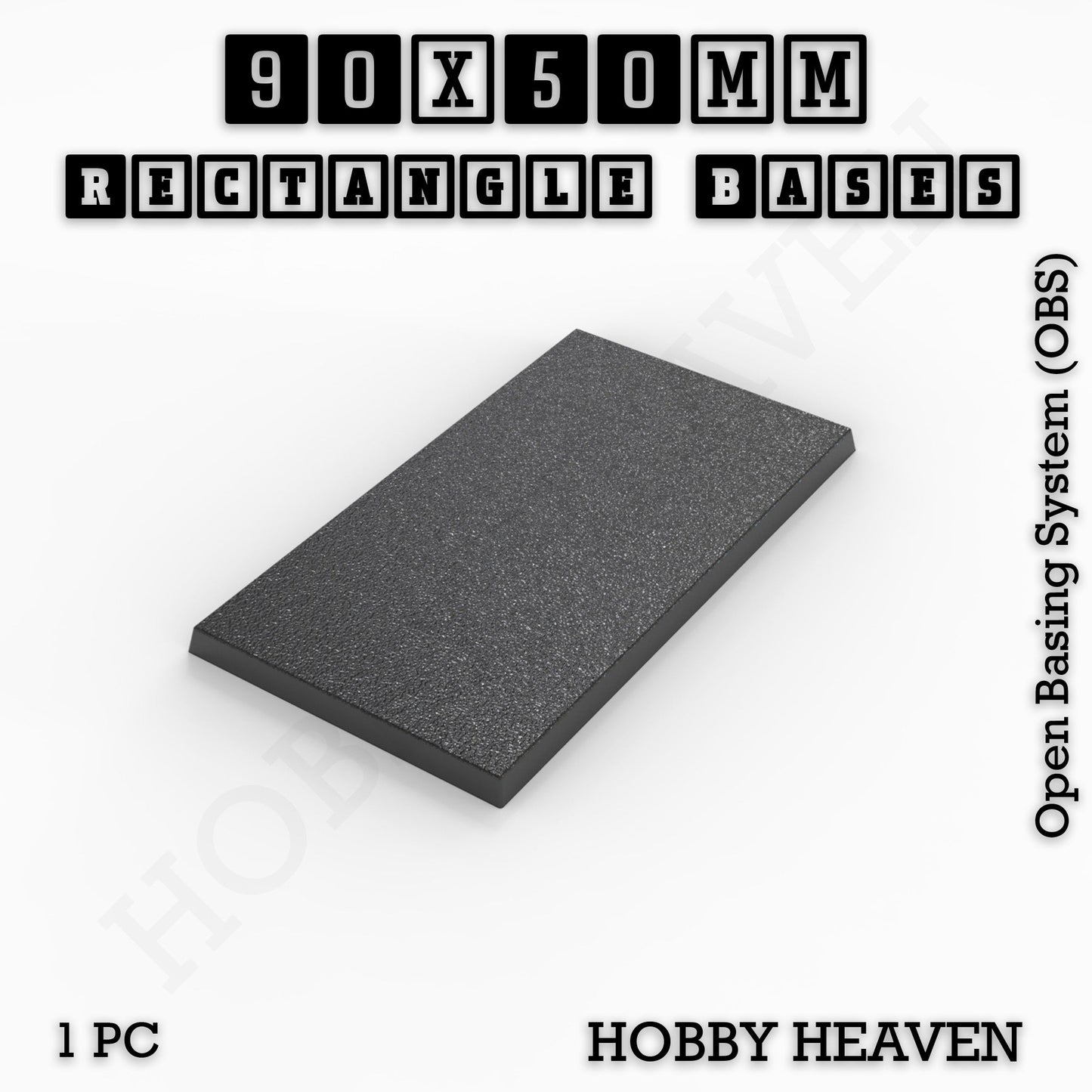Rectangle Bases Range Sizes - 75x30mm to 125x40mm Medium Sizes 3d Print Full Range Tabletop Games