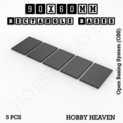 Rectangle Bases Range Sizes - 75x30mm to 125x40mm Medium Sizes 3d Print Full Range Tabletop Games