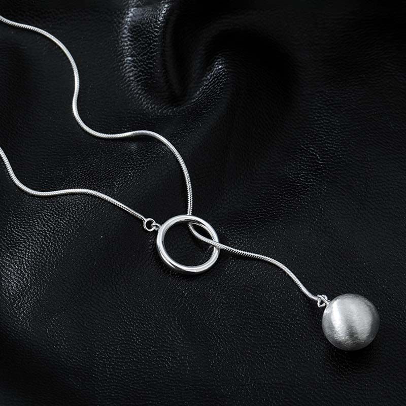 Round Ball Ring Long Necklace