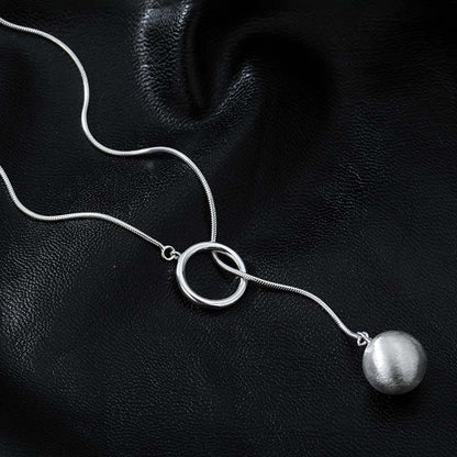 Round Ball Ring Long Necklace
