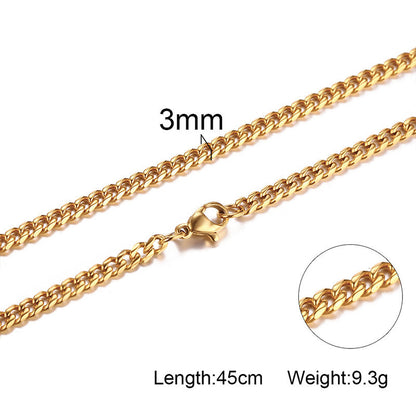 Six-Sided Grinding Cuban Chain Necklace
