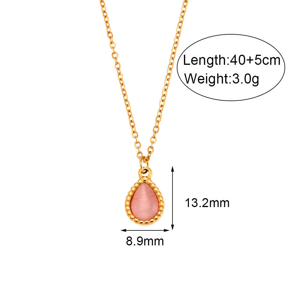 Minimalistic Water Drops Opal Earrings & Necklace