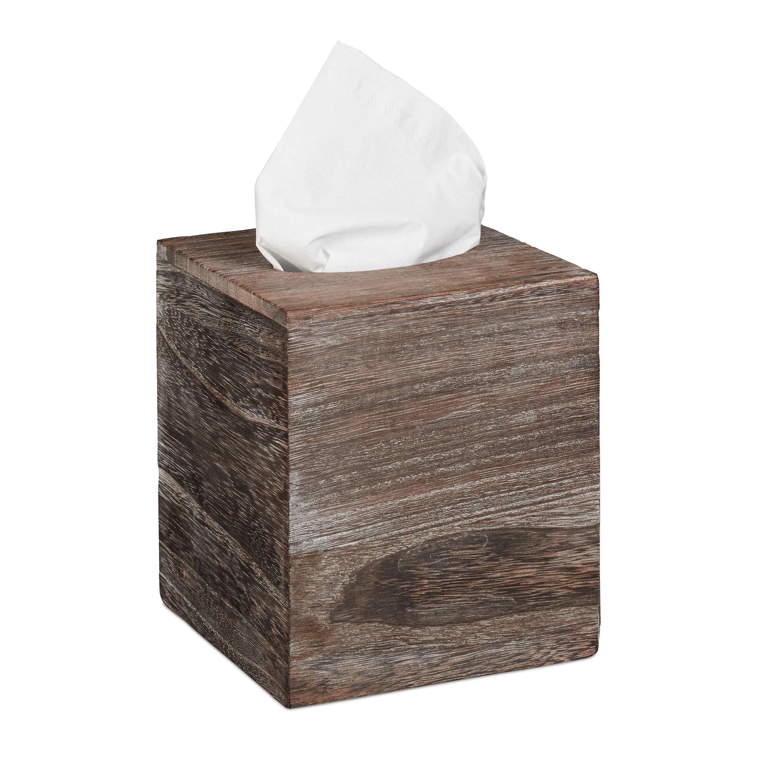 Relaxdays Shabby Tissue Box, Paper Tissue Box Cover with Sliding Floor ...