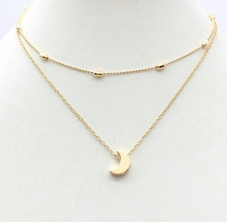 Multi-Layer Necklace – Heart, Moon & Star Pendant