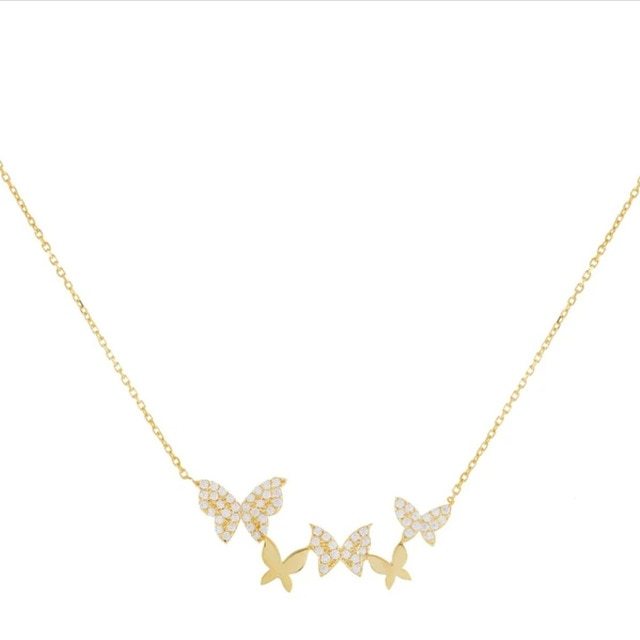 Gold Butterfly Clavicle Chain Necklace