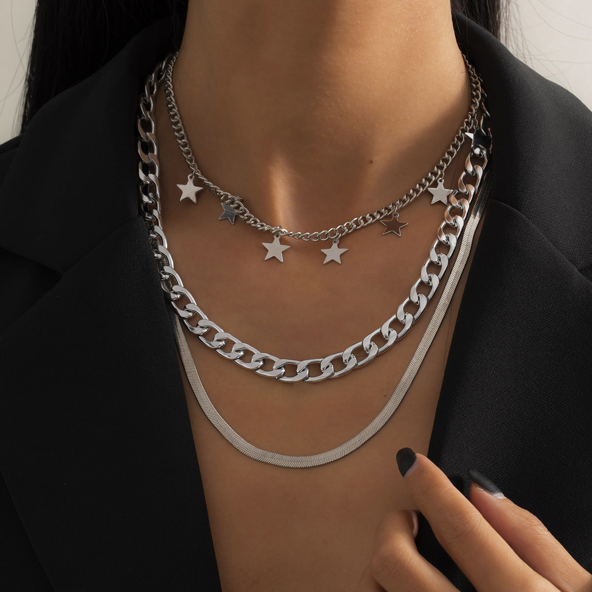 Multilayer Star Choker Necklace