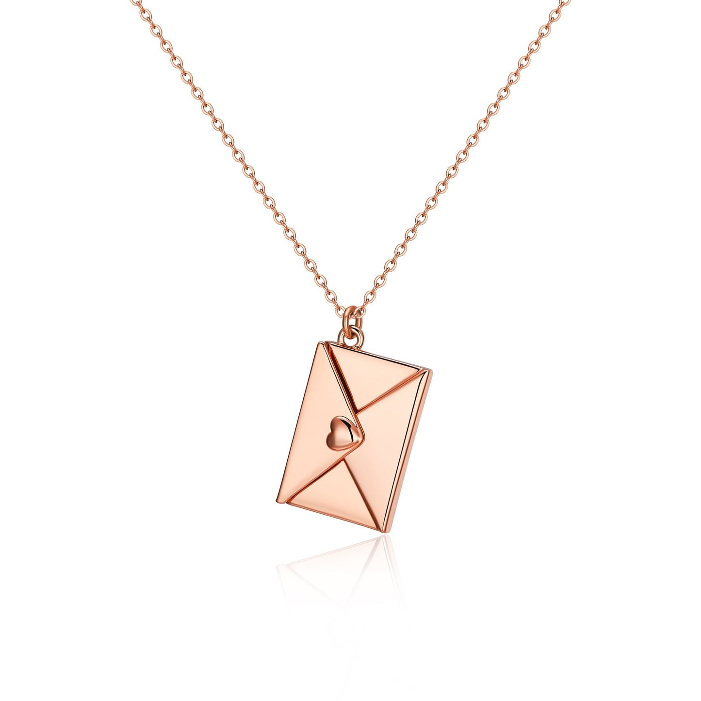 Envelope Necklace with Carved Love Letter
