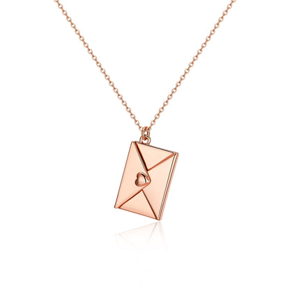 Envelope Necklace with Carved Love Letter