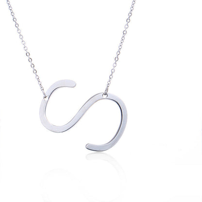 Big Initial Letter Pendant Necklace, Gold Silver, and Rose Gold