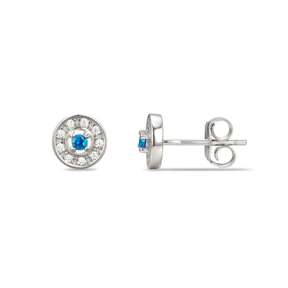 December Cubic Zirconia Birthstone Stud Earrings