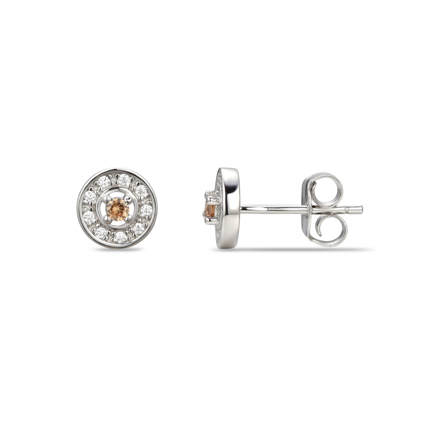 June Cubic Zirconia Birthstone Stud Earrings