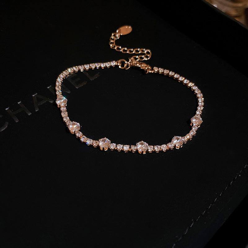 Zircon Square & Heart Bracelets