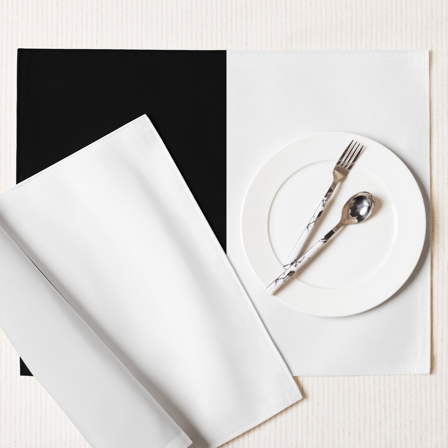 Half Black Half White - Placemat Set