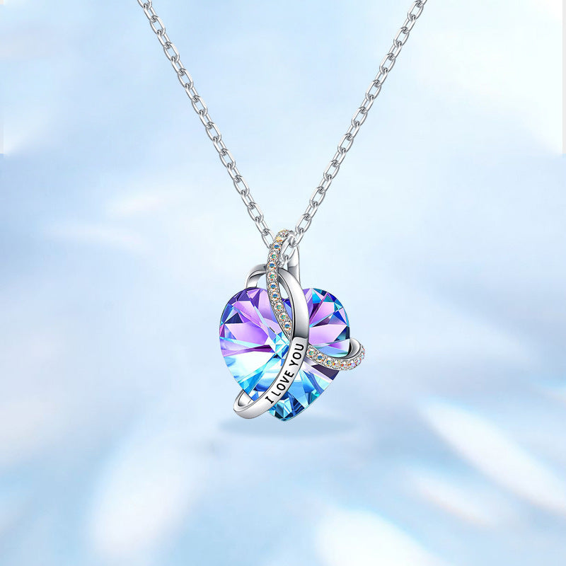 Pink Amethyst Heart Pendant Necklace