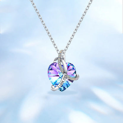 Pink Amethyst Heart Pendant Necklace