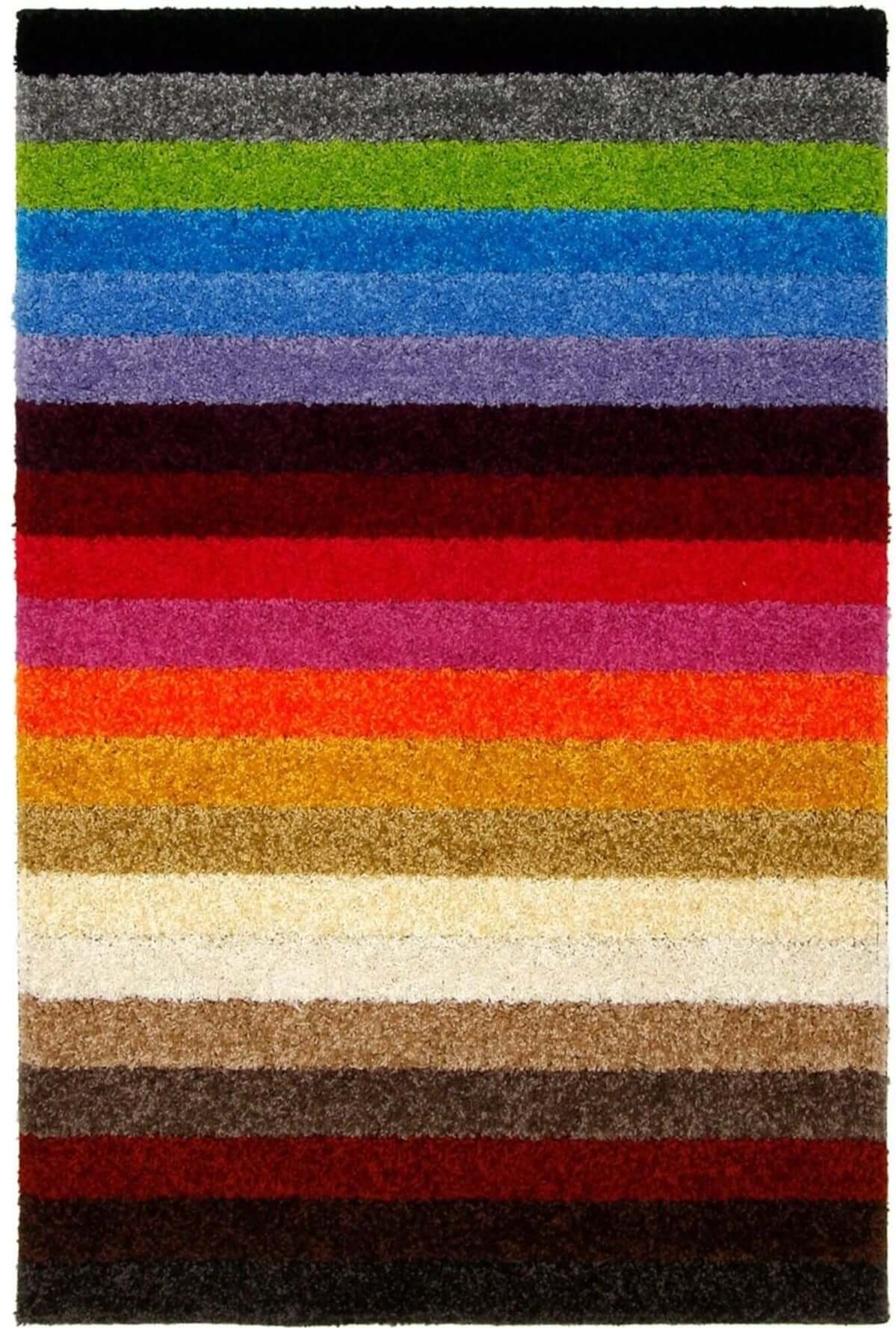 Linea Rainbow Striped Washable Rugs & Runners
