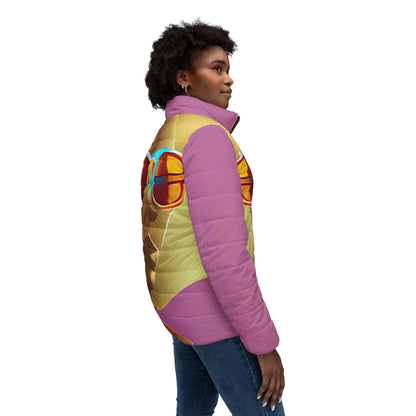 Retro Cool Pink - Womens Puffer Jacket
