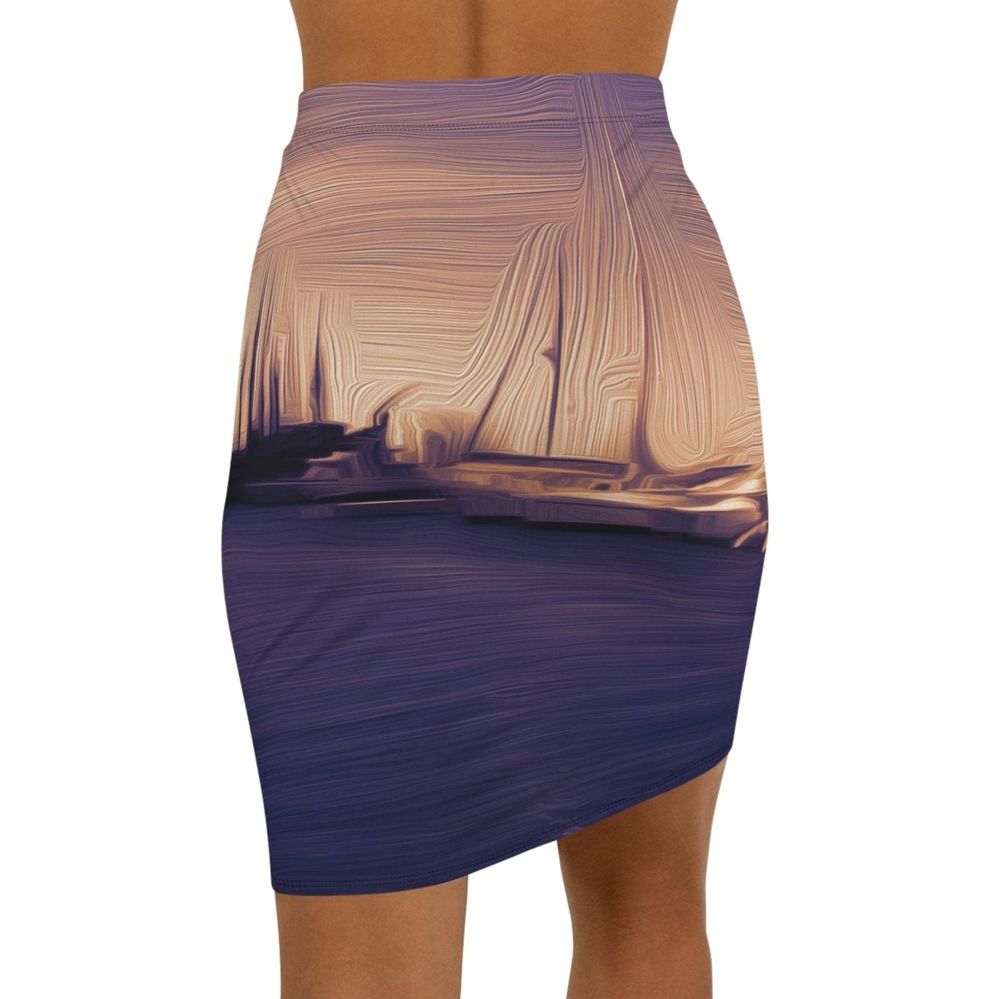 The Sleeping Yachts (at Sunset) - Womens Pencil Skirt