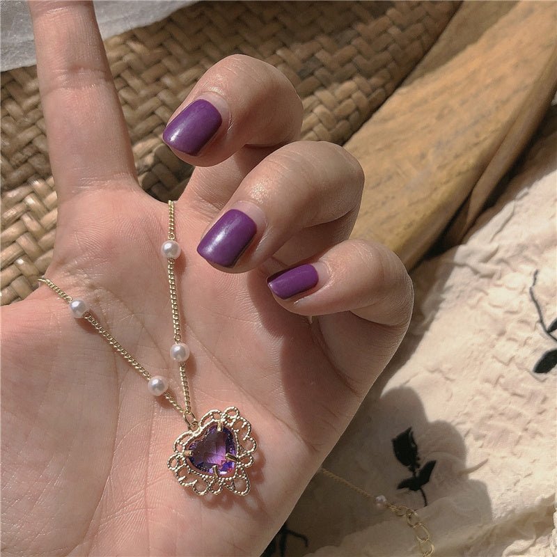 Vintage Purple Heart Necklace