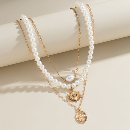 Beaded Beach Pearl Necklace with Resin Star Pendant