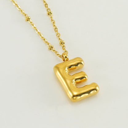 Bubble Letter Pendant Necklace A-Z