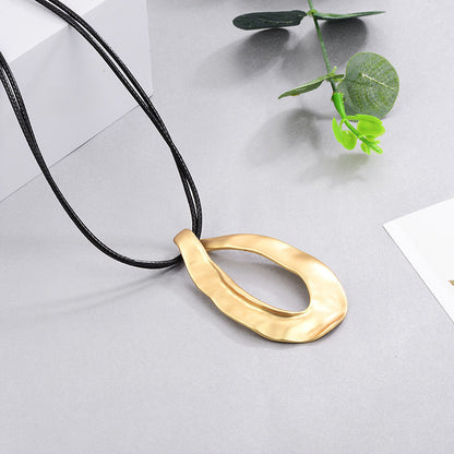 Drop Shape Pendant Oval Irregular Necklace