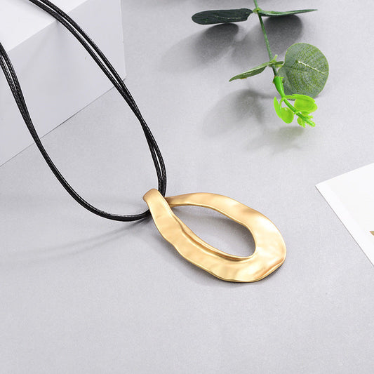 Drop Shape Pendant Oval Irregular Necklace