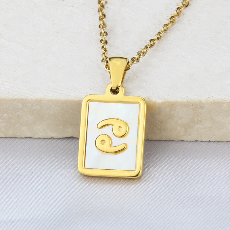 Square Shell Zodiac Necklace