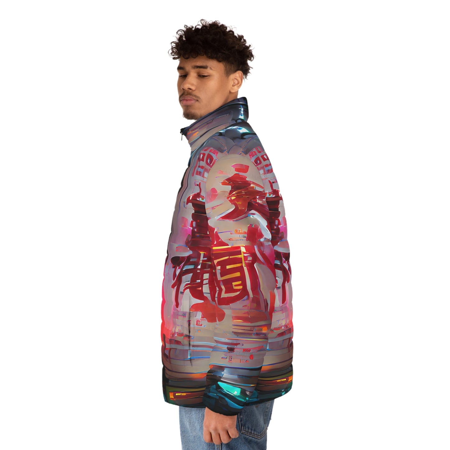 Half Black Half Báijiǔ - Mens Puffer Jacket
