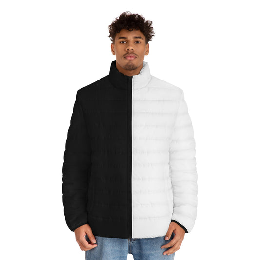 Half Black Half White - Mens Puffer Jacket