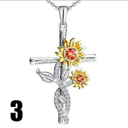 Sunflower Heart-Shaped Pendant