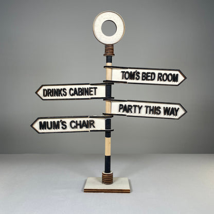 Christmas Direction Sign - Handmade Ornament