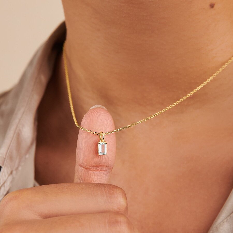 Titanium Steel Birthstone Necklaces