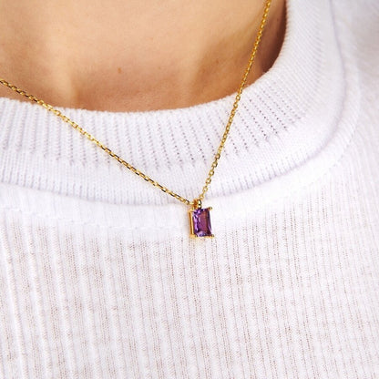 Titanium Steel Birthstone Necklaces