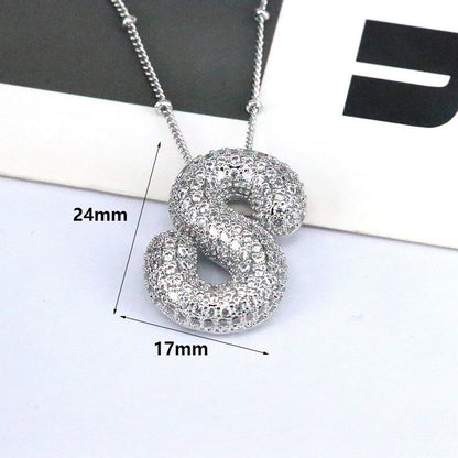 Bubble Balloon A-Z Letter Pendant Necklace
