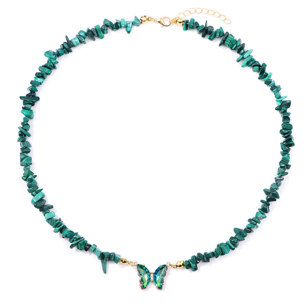 Simple and Versatile Butterfly Natural Stone Necklaces