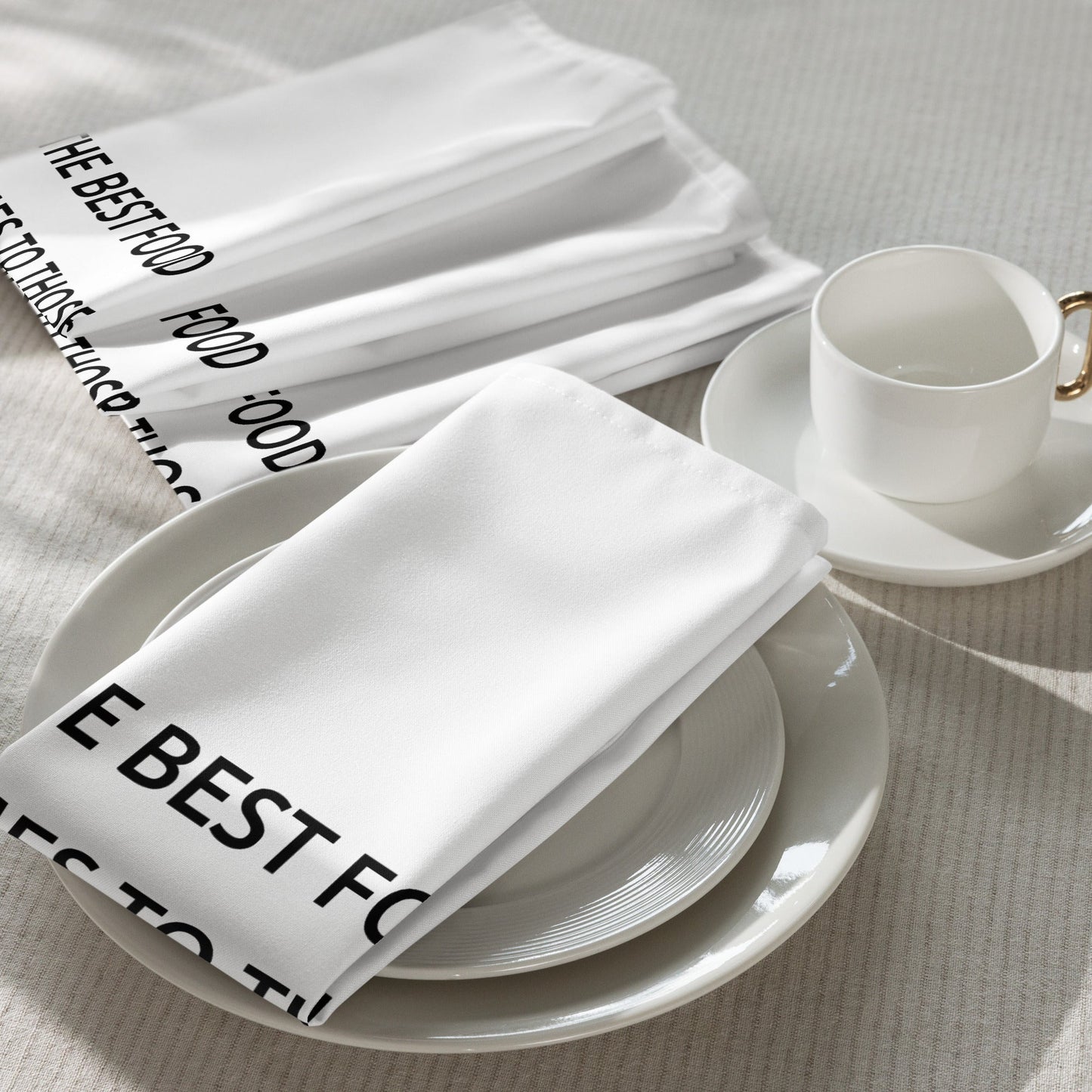 The Best Food Comes To Those Who Wait - White Napkin Set