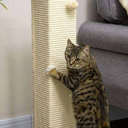 Premium 80cm Sisal Rope Cat Scratching Post - Durable & Interactive Toy Ball