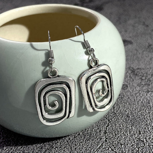 Irregular Spiral Pendant Earrings
