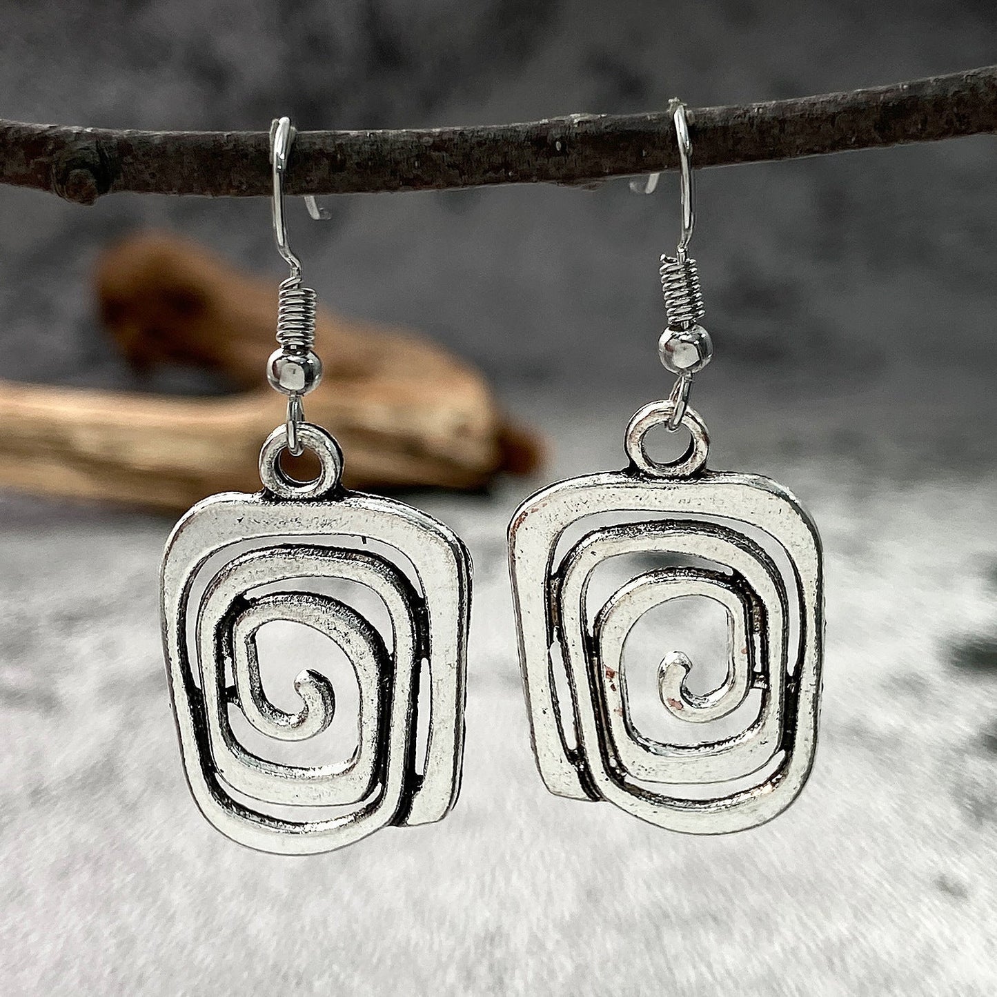 Irregular Spiral Pendant Earrings