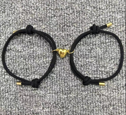 Magnetic Couple Bracelets – Heart-Shaped
