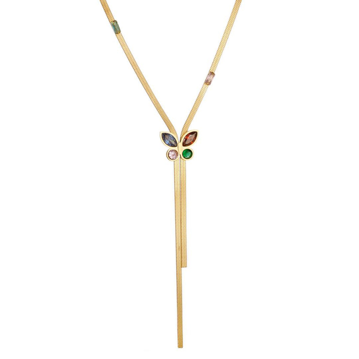 Gold Butterfly Stainless Steel Necklace