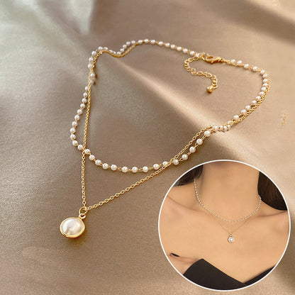 Double-Layer Pearl Clavicle Necklace