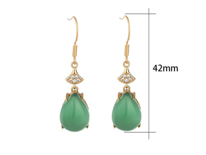 Natural Chalcedony Tassel Earrings
