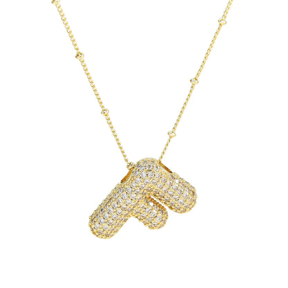 Bubble Balloon A-Z Letter Pendant Necklace