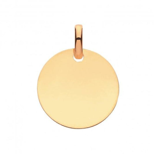 9ct Yellow Gold Round Plain Pendant PN1075